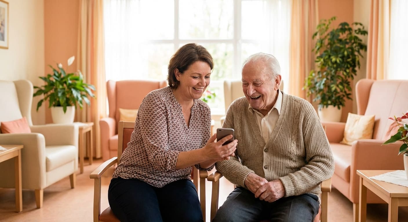 Un moment de complicité entre une aidante et son proche