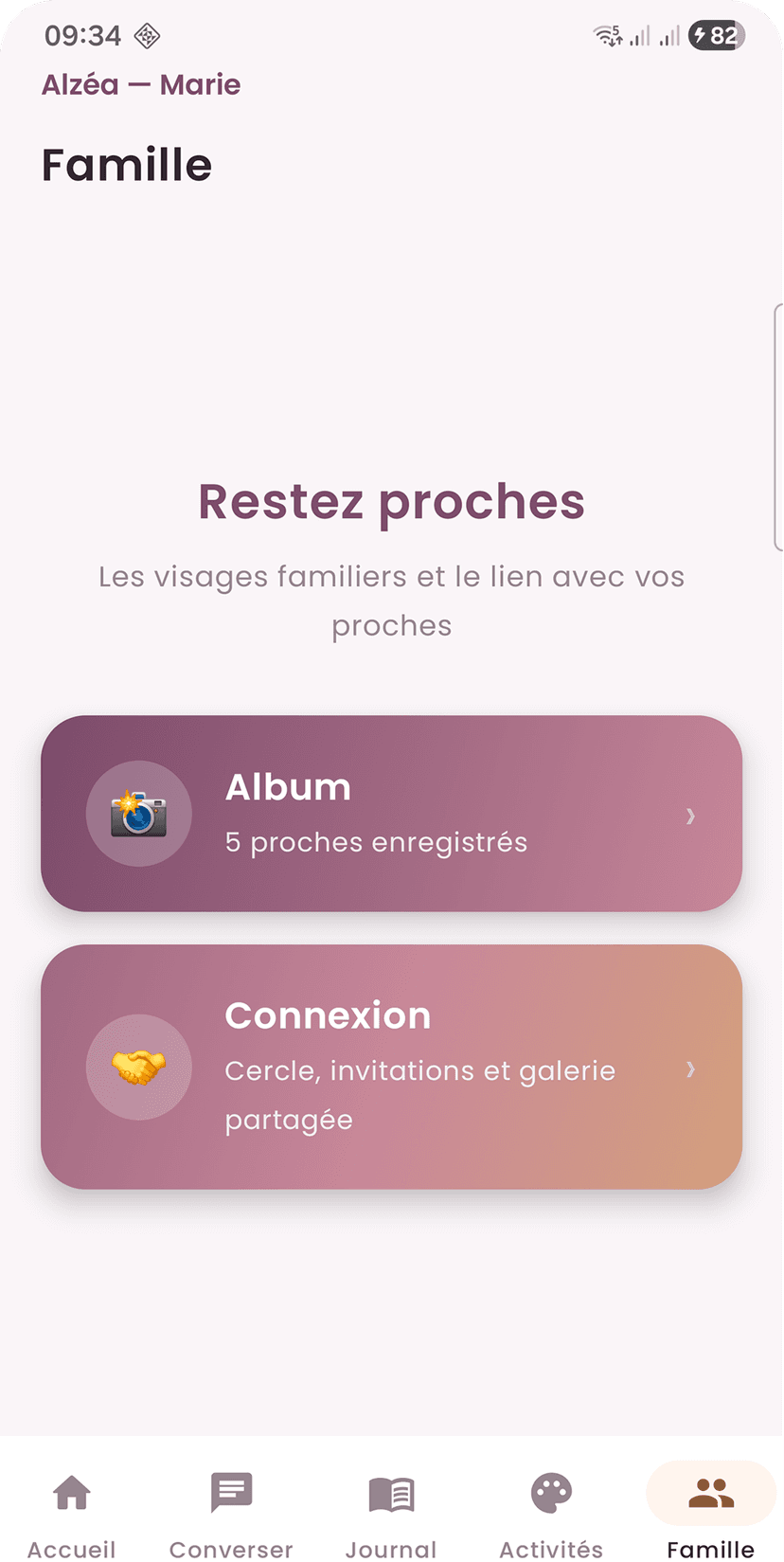 Famille — album et connexion avec vos proches