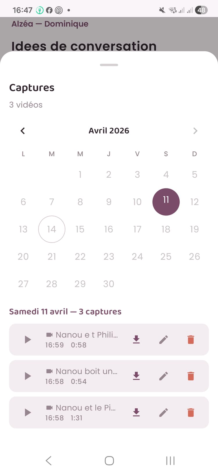 Vous capturez l'instant dans le Journal de Joie
